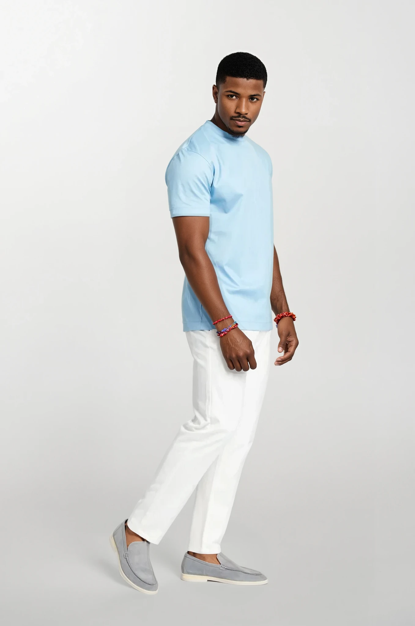 Sky Blue glans T-shirt